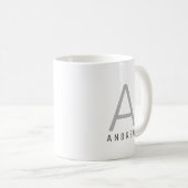 Mug Nom moderne simple Initial Minimal Professionnel (Devant droit)