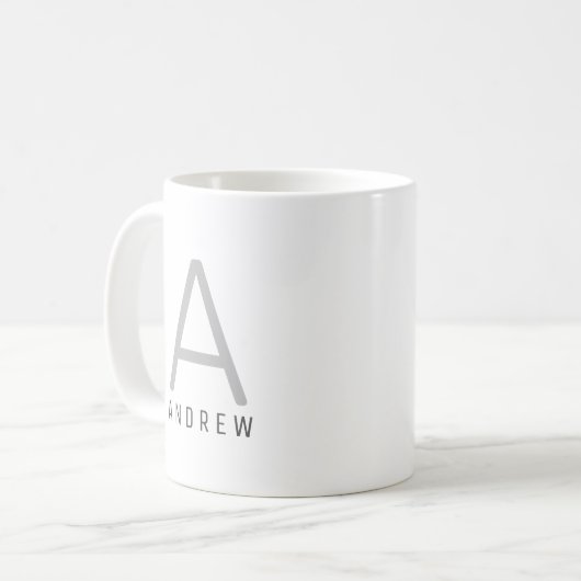 Mug Nom moderne simple Initial Minimal Professionnel (Devant gauche)