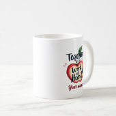 Mug Nom modifiable Appréciation de l'enseignant (Devant droit)