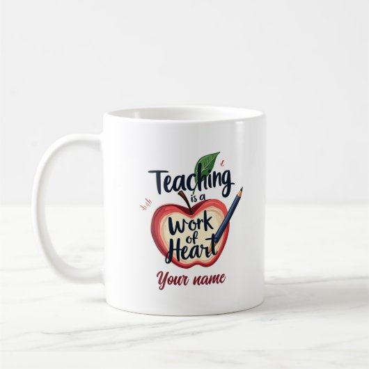Mug Nom modifiable Appréciation de l'enseignant (Gauche)