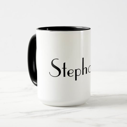Mug Nom Monogram Modèle noir blanc Cool cadeau (Devant gauche)