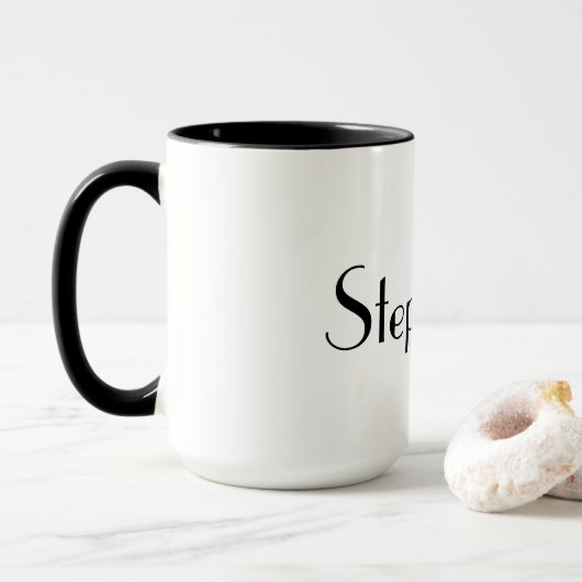 Mug Nom Monogram Modèle noir blanc Cool cadeau (Avec donut)