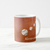 Mug Nom monogramme baseball softball sports (Devant droit)