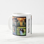 Mug Nom monogramme du collage photo de famille moderne (Devant gauche)