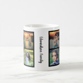 Mug Nom monogramme du collage photo de famille moderne (Centre)