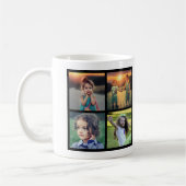 Mug Nom monogramme du collage photo de famille moderne (Gauche)