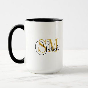 Mug Nom monogramme et élégante signature café