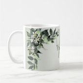 Mug Nom Monogramme Floral Feuillage Eucalyptus (Gauche)