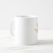 Mug Nom Monogramme Lettre Initiale Laurier Floral Café (Devant gauche)