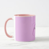 Mug Nom Monogramme Lettre initiale Orchid & Lilac (Gauche)