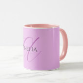 Mug Nom Monogramme Lettre initiale Orchid & Lilac (Devant droit)