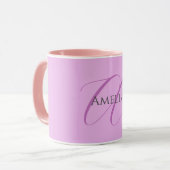 Mug Nom Monogramme Lettre initiale Orchid & Lilac (Devant gauche)
