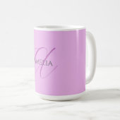 Mug Nom Monogramme Lettre initiale Orchid & Lilac (Devant droit)