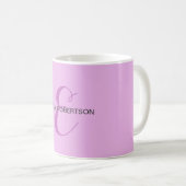 Mug Nom Monogramme Lettre initiale Orchid & Lilac (Devant droit)