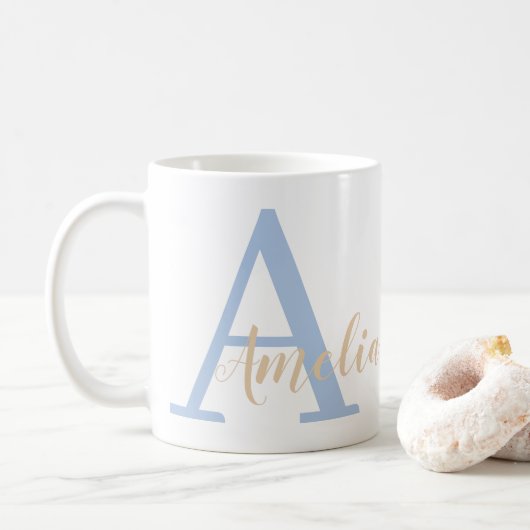 Mug Nom monogramme minimal (Avec donut)