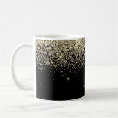 Mug Nom Monogramme Pailleté Filleul Doré Noir (Gauche)