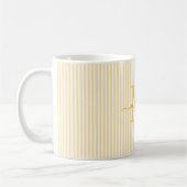 Mug Nom Monogramme Rayure Jaune Moderne (Gauche)