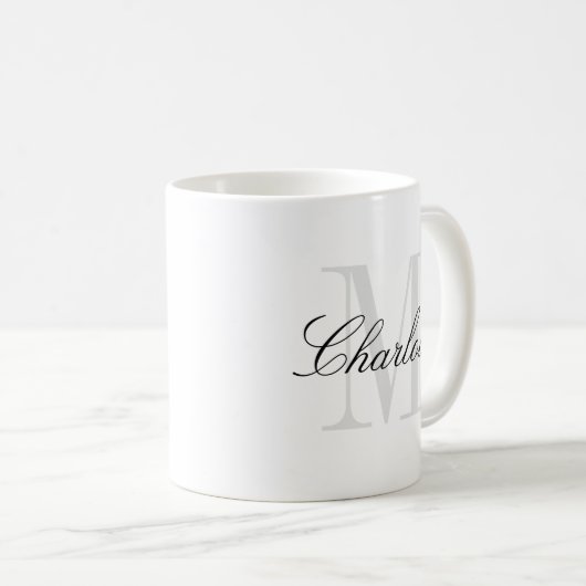 Mug Nom Monogramme Script moderne (Devant droit)