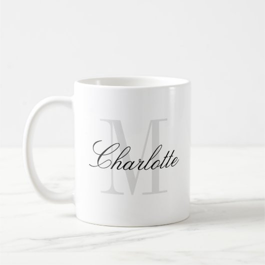 Mug Nom Monogramme Script moderne (Gauche)