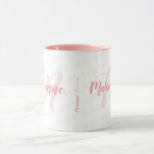 Mug nom monogrammed manuscrit / monogramme rose (Centre)