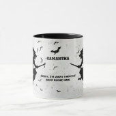 Mug Nom & Msg.  Sorcière Halloween - Noir & Blanc (Centre)