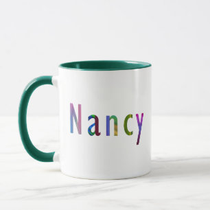 Mug Nom "Nancy" dans Vivid Spring Coloured Letored Art