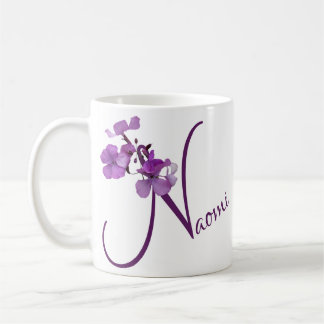 Mug Nom Naomi personnalisable joli mauve floral fun