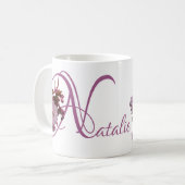 Mug Nom Natalie personnalisable cerisier rose bosom fl (Devant gauche)