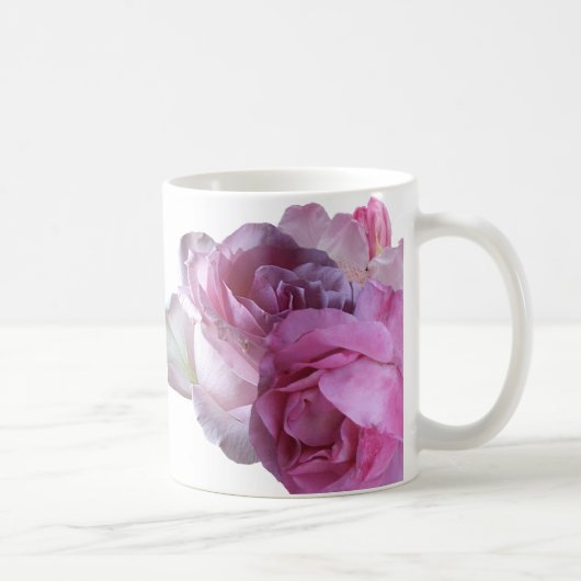 Mug Nom Natalie personnalisable joli rose fleurs (Droite)