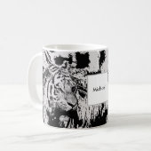 Mug Nom noir et blanc de monogramme d'impression de (Devant gauche)
