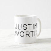 Mug Nom noir moderne en blanc (Devant droit)
