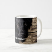 Mug Nom noir personnalisé de photo de chien de (Devant droit)