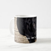 Mug Nom noir personnalisé de photo de chien de (Devant gauche)