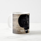 Mug Nom noir personnalisé de photo de chien de (Devant gauche)