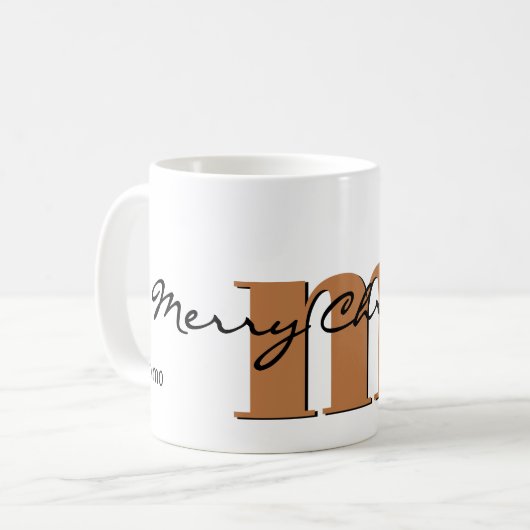Mug Nom, Novembre Gold Topaz | Joyeux Noël (Devant gauche)