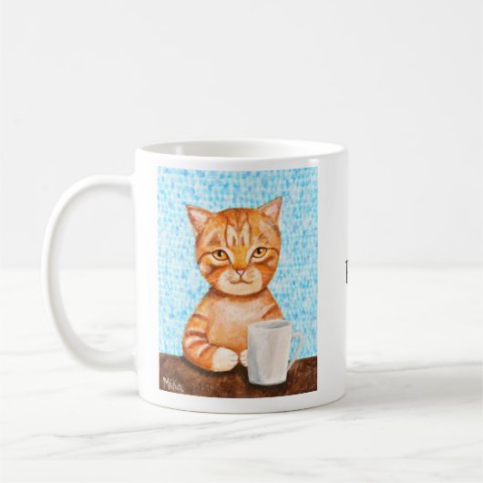 Mug Nom orange de coutume de chat tigré de cadeau (Gauche)