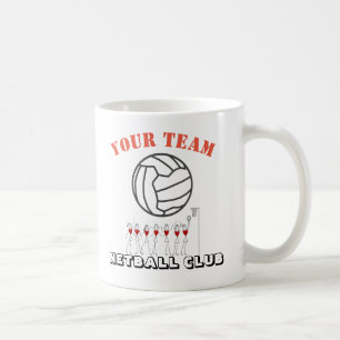 Mug Nom orienté d'équipe de boule de net-ball