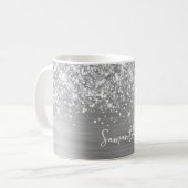 Mug Nom Pailleté Argent Glamour (Devant gauche)
