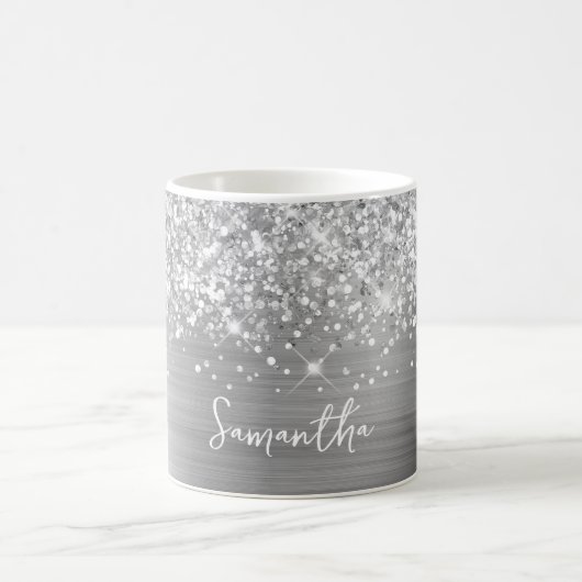 Mug Nom Pailleté Argent Glamour (Centre)
