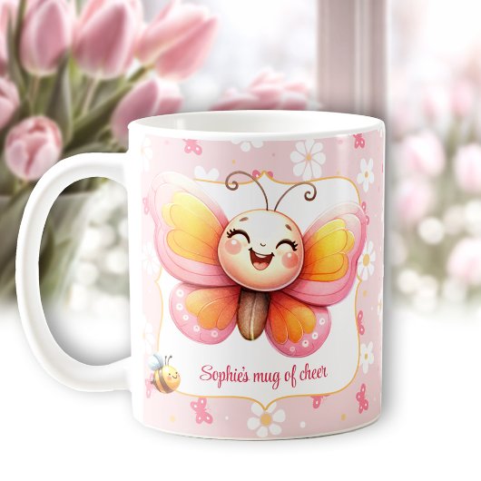 Mug Nom Papillon Mignon Fleur Rose De Joie