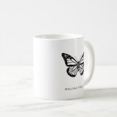 Mug Nom Papillon Noir et Blanc (Devant droit)