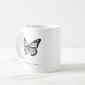 Mug Nom Papillon Noir et Blanc (Devant gauche)
