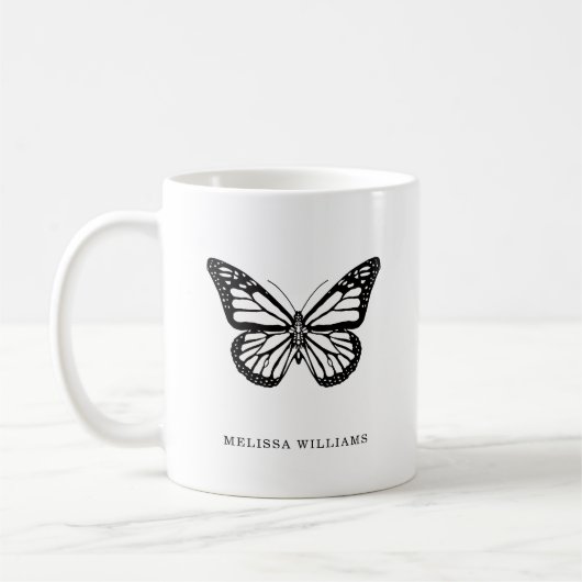 Mug Nom Papillon Noir et Blanc (Gauche)