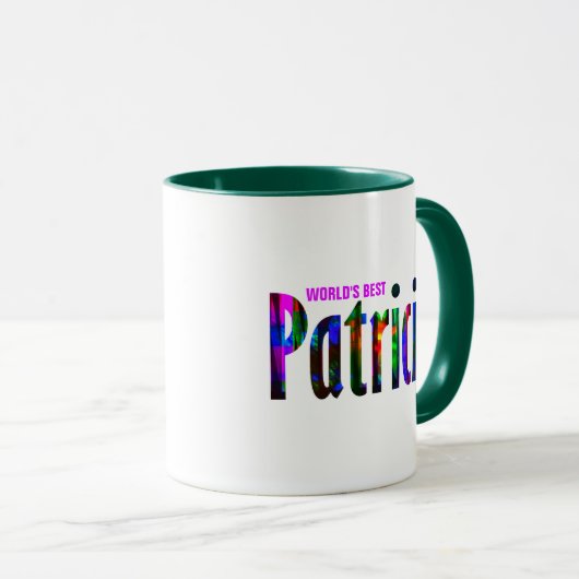 Mug Nom "Patricia" Abstrait riche customisé (Devant droit)