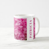 Mug Nom "Patricia" et Fleur d'Hydrangée de printemps r (Devant droit)
