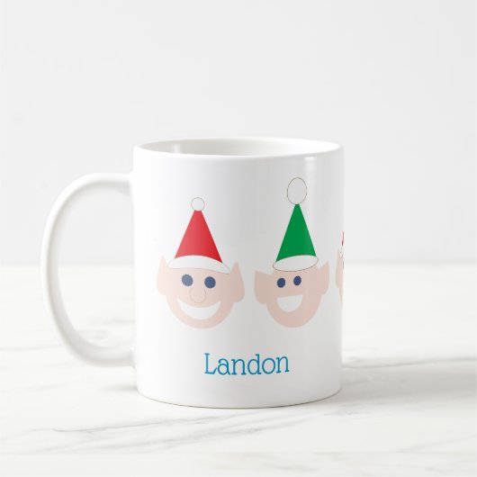 Mug Nom Père Noël Elfes Elfes Chefs elfes face Noël (Gauche)
