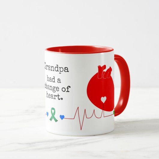 Mug Nom personnalisable Changement de greffe cardiaque (Devant droit)