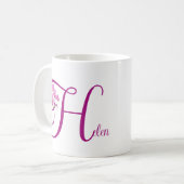 Mug Nom personnalisable Helen jolie rose floral fine (Devant gauche)
