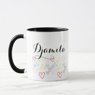 Mug Nom personnalisable illustré avec Coeurs&fleurs