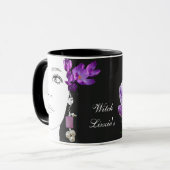 Mug Nom personnalisable Lizzie floral fille visage jol (Devant gauche)